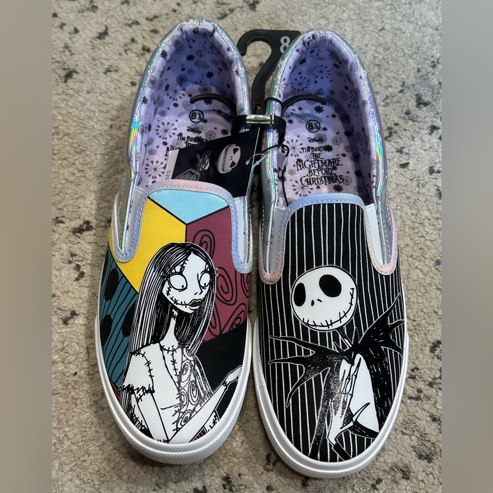 Brand New Disney The Night Before Christmas Jack & Sally Slide On Loafer Shoes